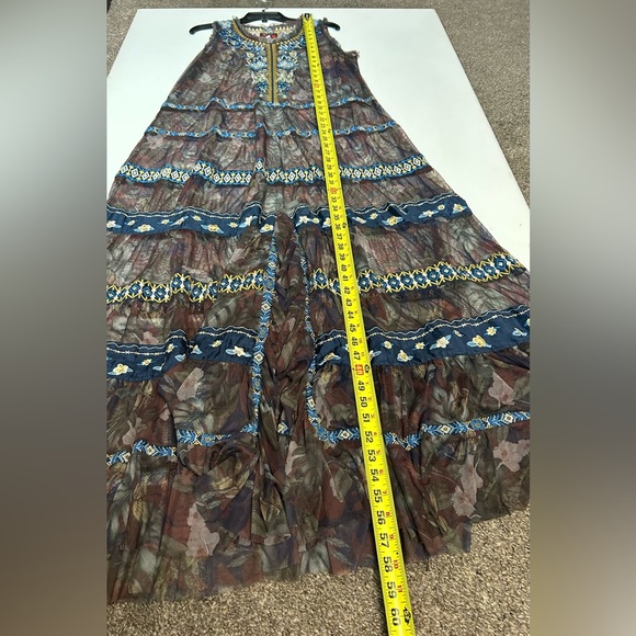 Johnny Was Biya Qadira Mesh Dress Large Whimsical Floral Boho *See Description - Picture 13 of 16